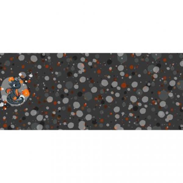 Baumwoll Jersey Panel ca. 60cm Drache Smokey Anthrazit/Orange